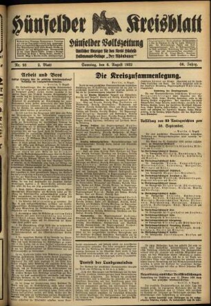 Zweite Ausgabe vom Samstag, den 06. August 1932.
