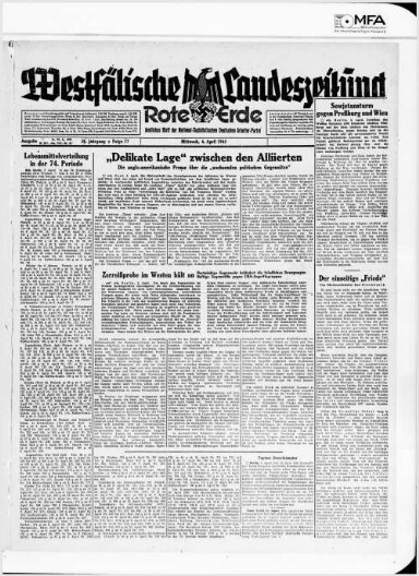 Titelseite einer Zeitung