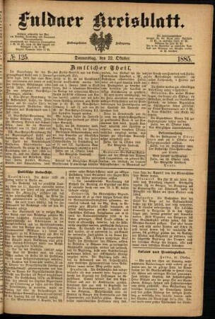 Ausgabe vom Donnerstag, den 22. Oktober 1885.