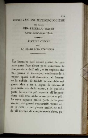 Osservazione Meteorologiche