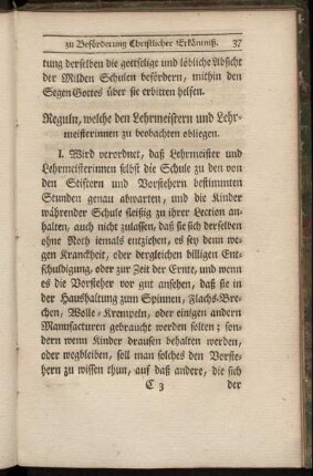 Reguln, welche den Lehrmeistern und Lehrmeisterinnen zu beobachten obliegen.