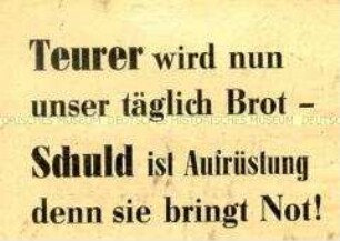 Handzettel gegen die Wiederbewaffnung der Bundesrepublik