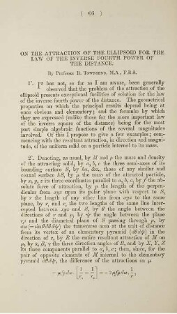 On the attraction of the ellipsoid for the law of the inverse fourth power of the distance.