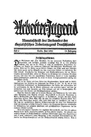 Arbeiter-Jugend : Frühlingsstürme