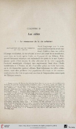 Chapitre II: Les villes