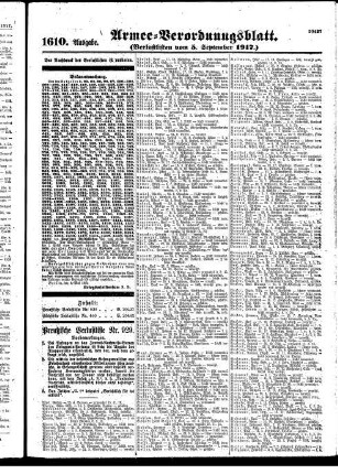 1610. Ausgabe. Mittwoch, 5. September 1917