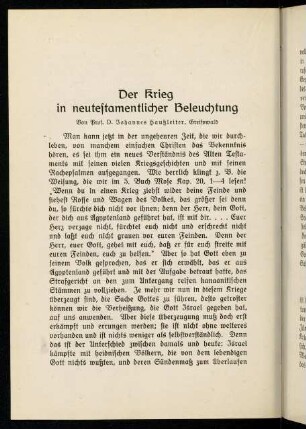 122-139, Der Krieg in neutestamentlicher Beleuchtung