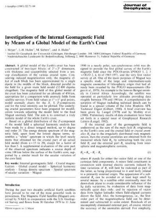 Investigations of the internal geomagnetic field by means of a global model of the Earth's Crust