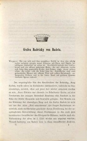 Die fürstlichen, gräflichen und freiherrlichen Familien des österreichischen Kaiserstaates : Mittheilungen über ihren Ursprung, Adel, Geschlechtsfolge und Wappen, 2