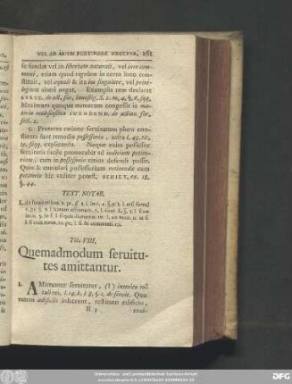 Tit. VIII. Quemadmodum servitutes ammittantur.