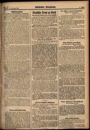 Zweite Ausgabe vom Mittwoch, den 12. September 1934.