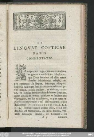 De Linuae Copticae Fatis Commentatio.