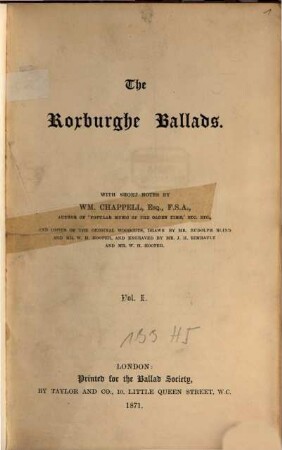 The Roxburghe-Ballads, 1