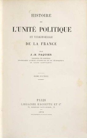 Histoire de l'unité politique et territoriale de la France, 1