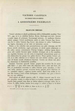 Victorii calculus ex Codice Vaticano editus a Godofredo Friedlein.