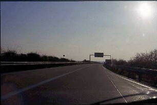 Ausfahrt aus Kreisel Nordwest (Heilbronn Richtung Karlsruhe) zu Nebenfahrbahn West (Heidelberg Richtung Karlsruhe)