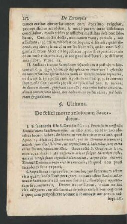 §. Ultimus. De felici morte zelosorum Sacerdotum.