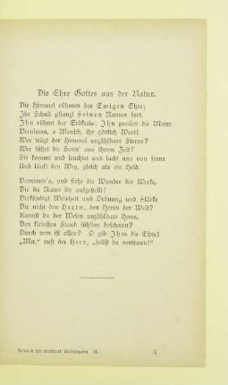 Die Ehre Gotte aus der Natur