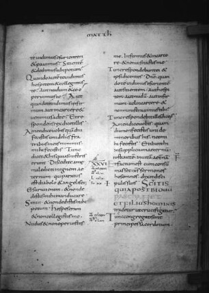 Evangeliar, Textseite zum Matthäus-Evangelium, Kapitel XXVI