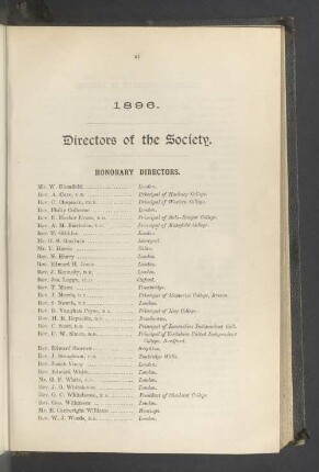 1896. Directors of the Society