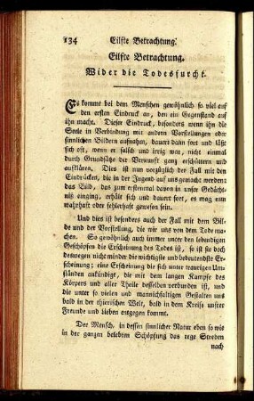Eilfte Betrachtung. Wider die Todesfurcht.