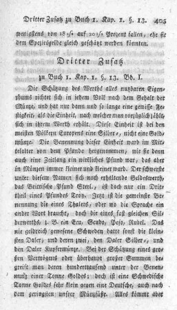 Dritter Zusatz zu Buch 1. Kap. 1. §. 13. Bd. 1.