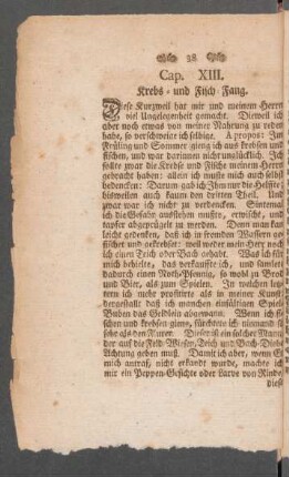 Cap. XIII. Krebs- und Fisch-Fang