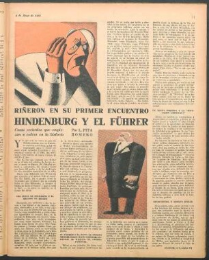Riñeron en su primer encuentro - Hindenburg y el Führer : Cosas recientes que empiezan a entrar en la historia