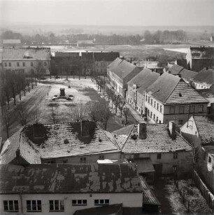 Fotografie Richtung Müllroser Markt vom Dach der Mühle