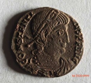 Römische Münze, Nominal Follis, Prägeherr Constantius II., Prägeort Thessaloniki, Original