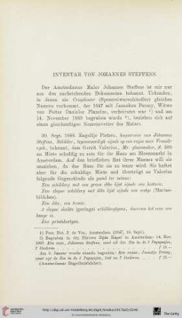 Inventar von Johannes Steffens
