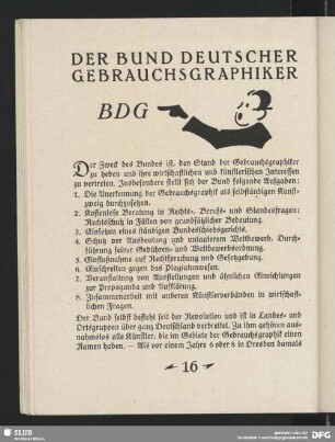 Der Bund deutscher Gebrauchsgraphiker BDG
