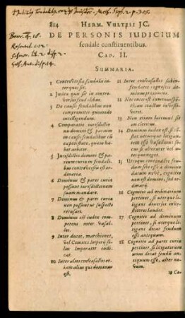 De Personis Iudicium feudale constituentibus. Cap. II.