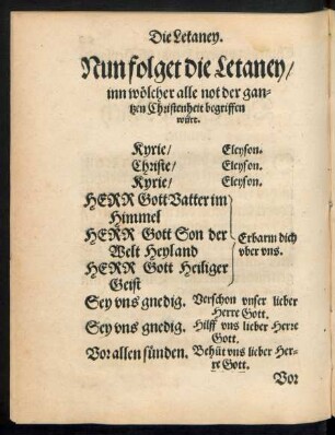 Nun folget die Letaney ...
