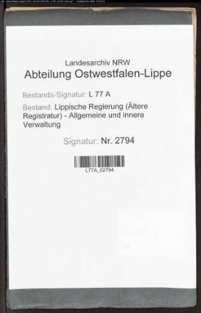 Entwurf eines neuen Statuts der Leihekasse