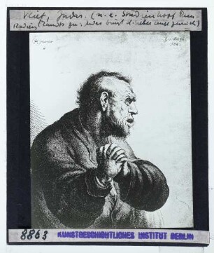 Vliet (nach Rembrandt), Trauernder Mann (Druck)