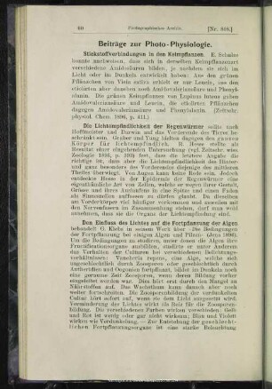 Beiträge zur Photo-Physiologie