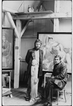 Die Künstler Lutz Leibner und Gerd Sonntag in ihrem Atelier