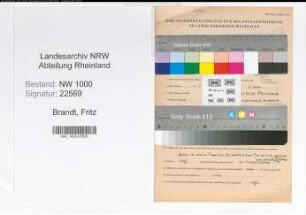 Entnazifizierung Fritz Brandt, geb. 10.01.1912 (Arzt)