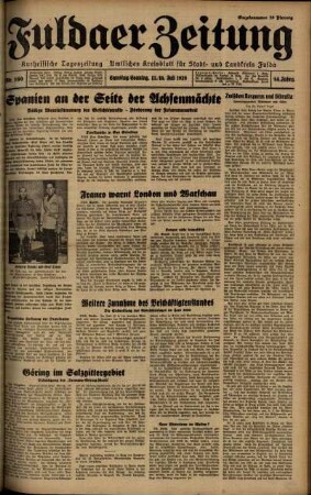 Ausgabe vom Samstag, den 15. Juli 1939.