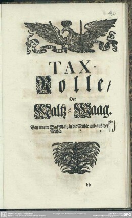 Tax-Rolle, Der Maltz-Waag