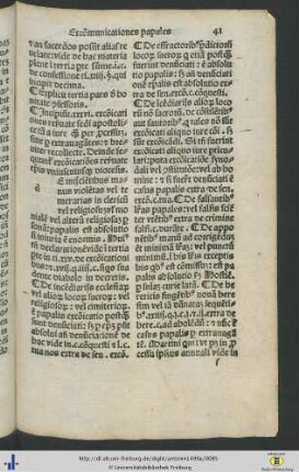 Incipit trigintasex excommunicationes reservate sedi apostolice.
