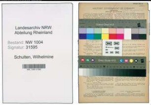 Entnazifizierung Wilhelmine Schulten , geb. 27.09.1901 ()