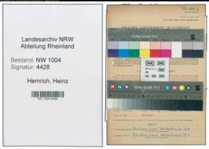 Entnazifizierung Heinz Hemrich , geb. 09.09.1921 (Student)