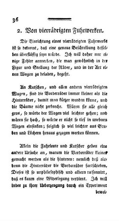 2. Von vierrädrigten Fuhrwerken.