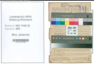 Entnazifizierung Johannes Bins , geb. 31.08.1904 (Stadtbeamter)