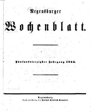 Regensburger Wochenblatt, 45. 1855