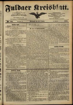 Ausgabe vom Mittwoch, den 13. Oktober 1909.