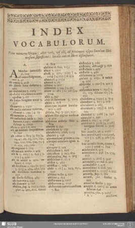 Index Vocabulorum