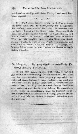Berichtigung, die vorgeblich unterirdische Festung Kudara betreffend